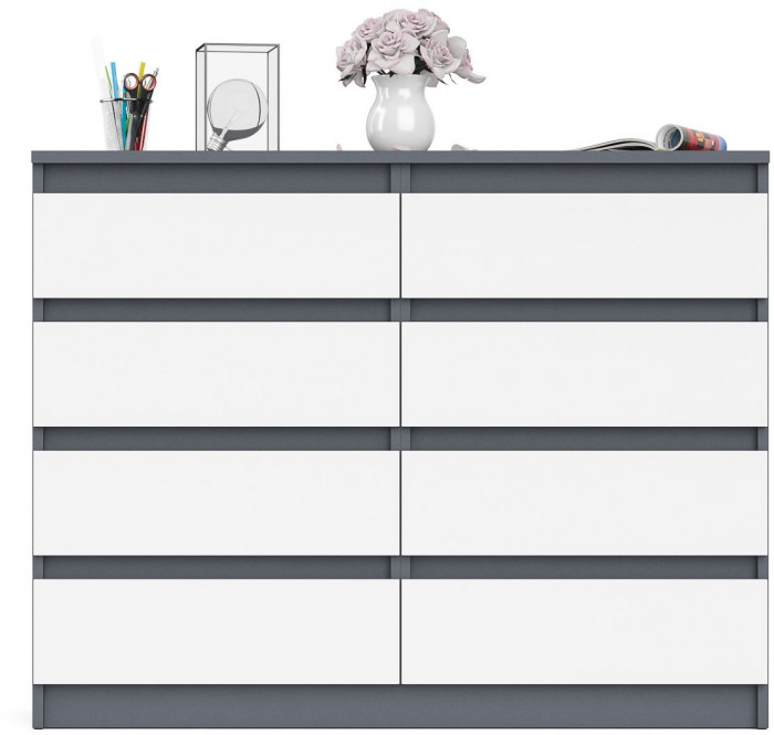 Мори Комод МК1200.8, графит/белый