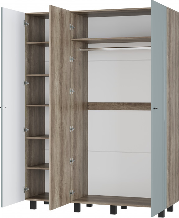 Шкаф 3-х створчатый "Олива" ШК-08 Дуб каньон/МФ11 Шарли бриз