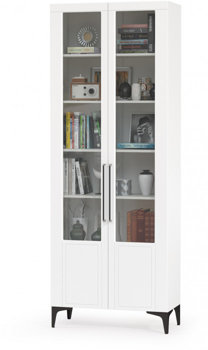 Валенсия Гостиная № 060, цвет ЛДСП белый шагрень/МДФ белый шагрень, ШхГхВ 272,2х38,3х225,2 см., ниша для ТВ 133х38х117 см., универсальная сборка