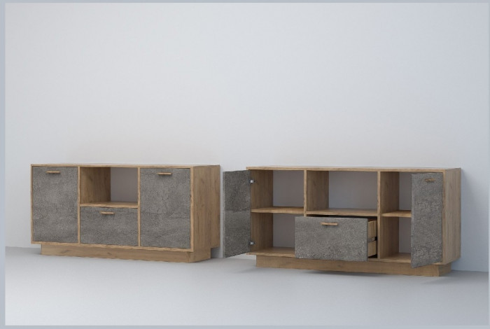 Эго Тумба Т-2 ПД (Глянец Белый/Дуб Крафт Золотой)