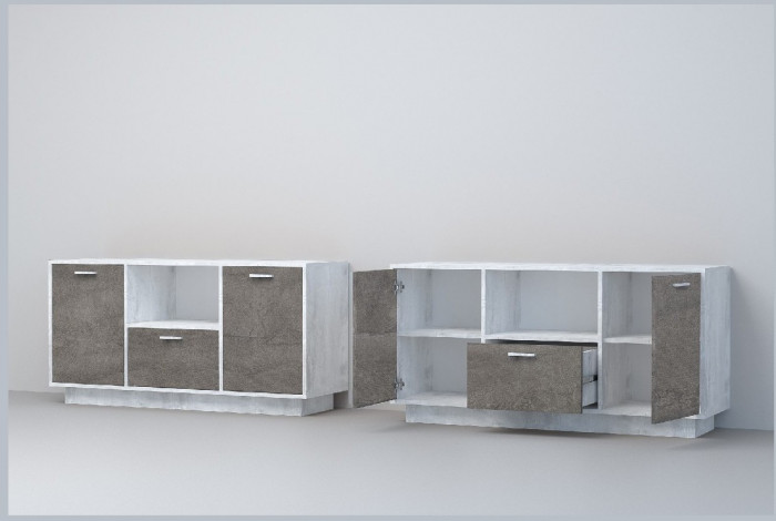 Эго Тумба Т-2 ПД (Глянец Белый/Дуб Крафт Золотой)