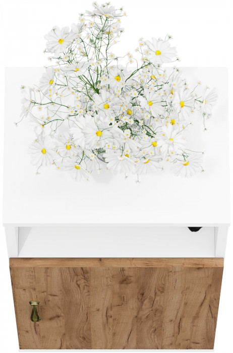 Лидер-8 Модуль Тумба МД 3.19, белый шагрень/крафт золото