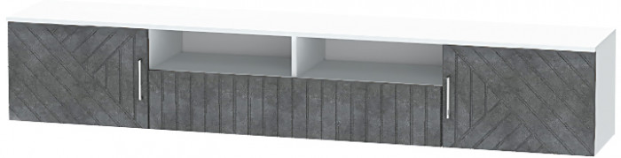 Тумба-3 под ТВ подвесная "Иннэс-7", Белый/Бетон графит