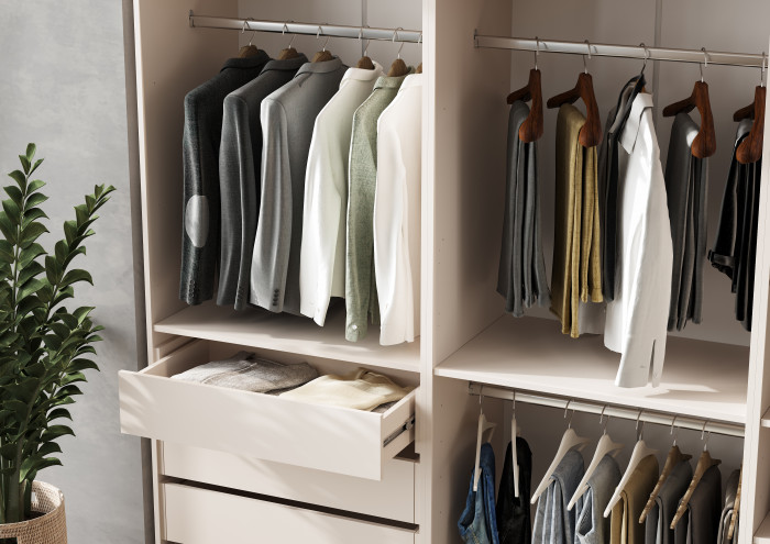 Гардеробная Ларго Вариант №2, Кашемир (с фасадами)