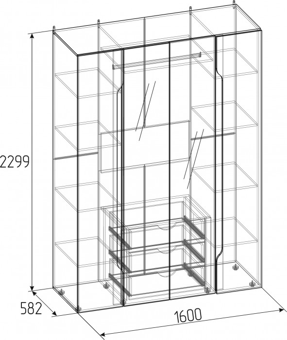 Шкаф для одежды и белья Бровние 777