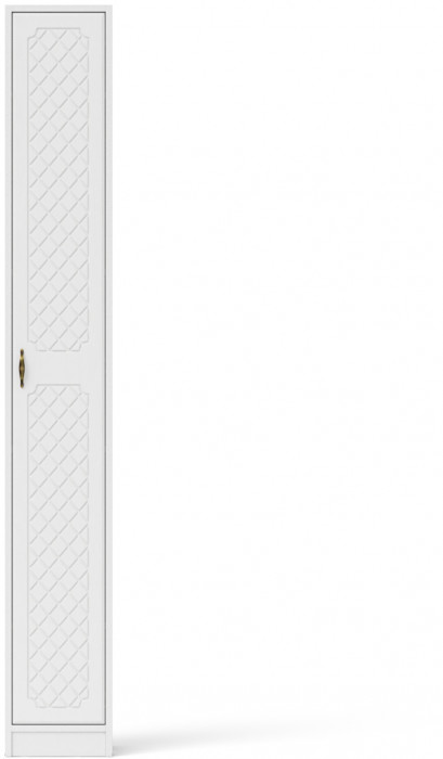 Прихожая П-6-350 Пенал, цвет белая шагрень/фасады МДФ белое дерево фрезеровка ромб, ШхГхВ 30х35х210 см., универсальная сборка