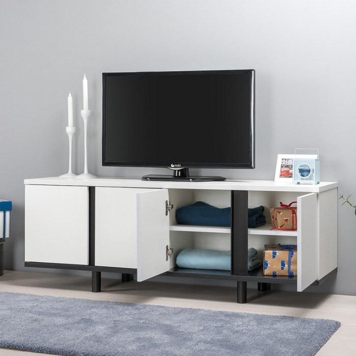 Валенсия Спальня № 11, ЛДСП белый шагрень/чёрный/МДФ белый шагрень