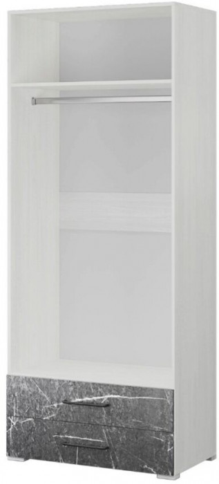 Теана шкаф 2-хств. ясень анкор светлый/МДФ мрамор дарк