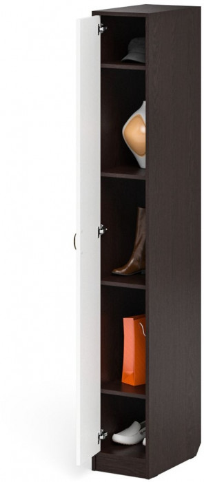 Прихожая П-6-500 Пенал, венге/фасады МДФ белое дерево фрезеровка прованс