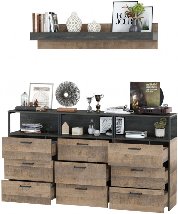 Трувор Гостиная 003, дуб гранж песочный/интра