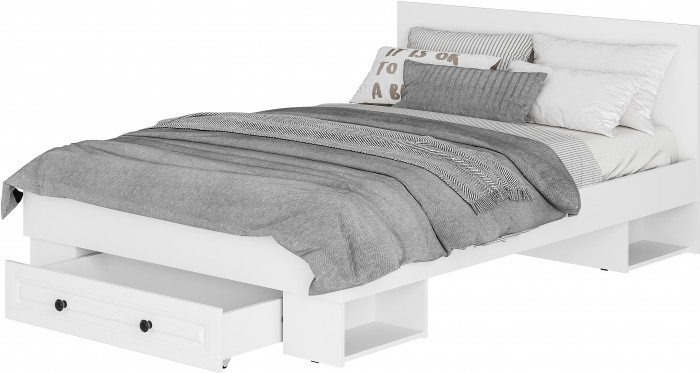 Кровать с реечным настилом и ящиками Софт КР-11 (1,4), Белый
