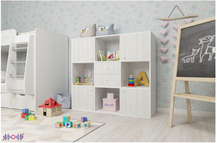 Стеллаж Джери (Дуб молочный/Венге)