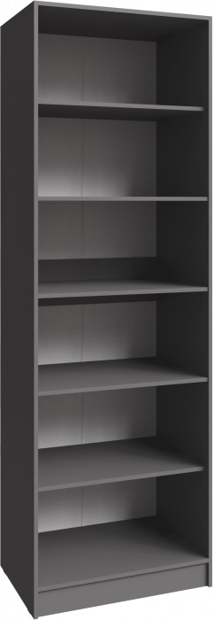 Шкаф Мадрид (0,75) с полками с зеркалом, Графит серый