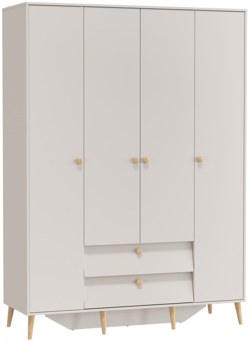 Афина Спальня 4-75930М1к.с. Шкаф 4-х дверный с двумя ящиками, кашемир серый