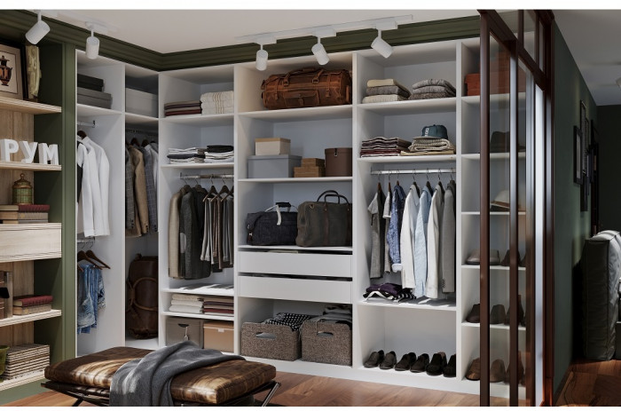 Гардеробная Рум. Комплект 5.1 без фасадов, белый