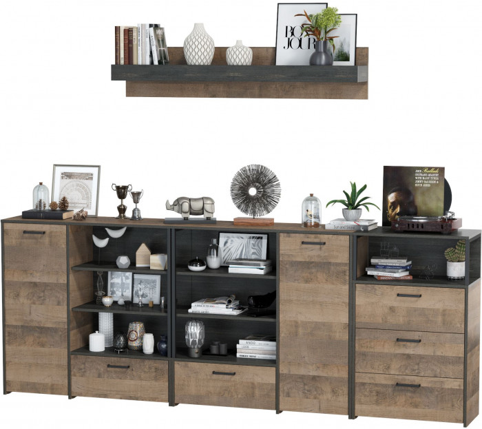 Трувор Гостиная 005, дуб гранж песочный/интра