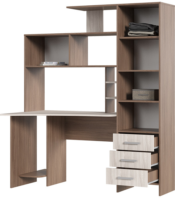 СТОЛ КОМПЬЮТЕРНЫЙ №6 (1,5х1,82х0,814) шимо темный/шимо светлый