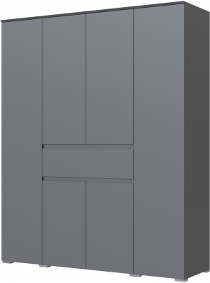 Плейона Шкаф 4-х створчатый графит серый