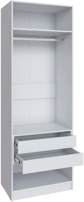 Шкаф Мадрид (0,8) с 2 ящ. внутри без зеркала, Белый/Ателье светлое