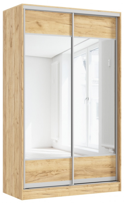 Шкаф-купе Тринити-9 (1,35 м), Дуб крафт золотой