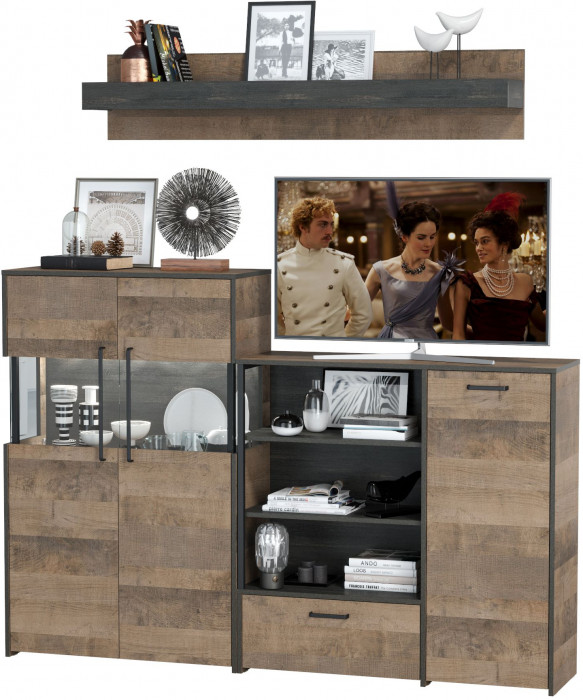 Трувор Гостиная 006, дуб гранж песочный/интра