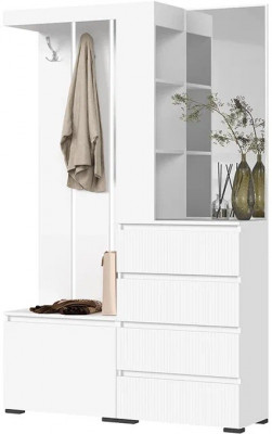 Хелен ПР-01 (Хельга) прихожая белый супермат, белый/белый