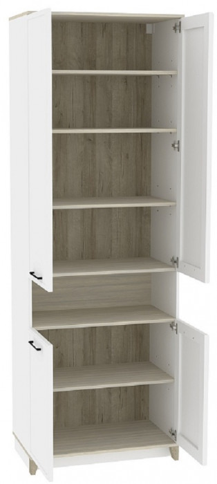 Шкаф для книг Аурелио 18, Белый, Блеквуд Сатиновый