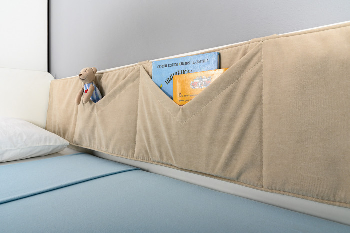 Эйп 11.40 Кровать + 13.14 Стеллаж, цвет белый/дуб белый, сп. м. 800х1600 мм., б/м, основание есть, макс. нагрузка 80 кг., рек. выс. матр. 120 мм.