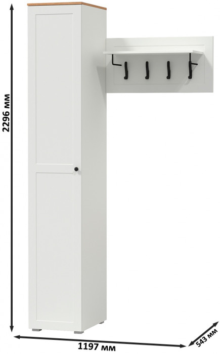 Остин Прихожая 13, белый шагрень/дуб крафт золотой