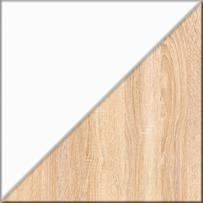 Прихожая П-6 Компоновка № 45, дуб сонома/фасады МДФ белое дерево фрезеровка ромб