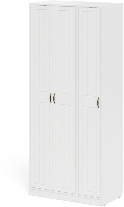 Прихожая П-6-500 Шкаф + Пенал, белая шагрень/фасады МДФ белое дерево фрезеровка прованс