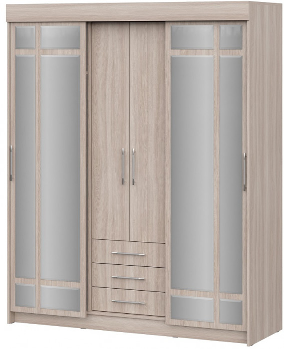 Шкаф-купе Фортуна, ясень шимо светлый