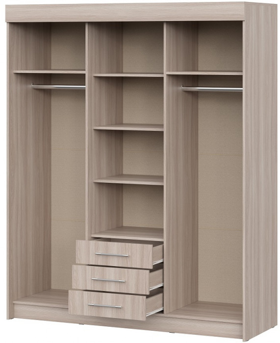 Шкаф-купе Фортуна, ясень шимо светлый