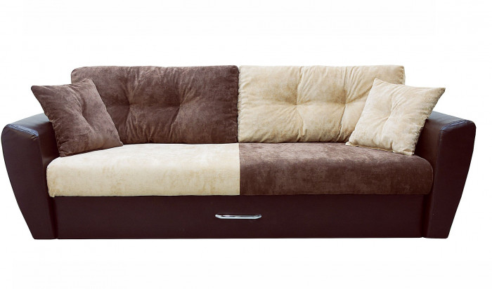 Диван-еврокнижка Амстердам Люкс, 160х195 пружинный блок, велюр/экокожа, комби