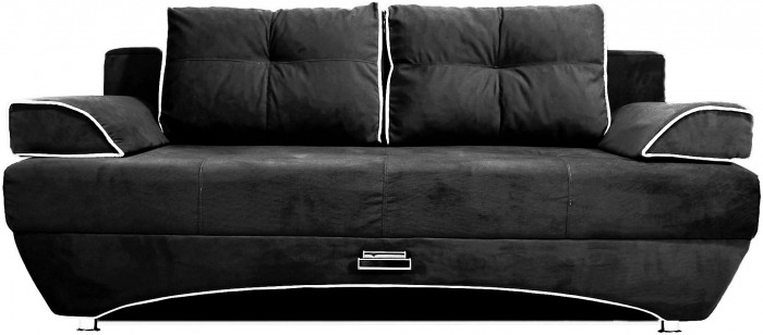 Диван-еврокнижка прямой Валенсия 150х195, велюр черный