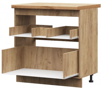 ШНМ 2Я 800 корпус шкаф нижний мойка с ящиками (0,8х0,844х0,474) б/ст дуб крафт золото