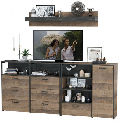 Трувор Гостиная 008, дуб гранж песочный/интра