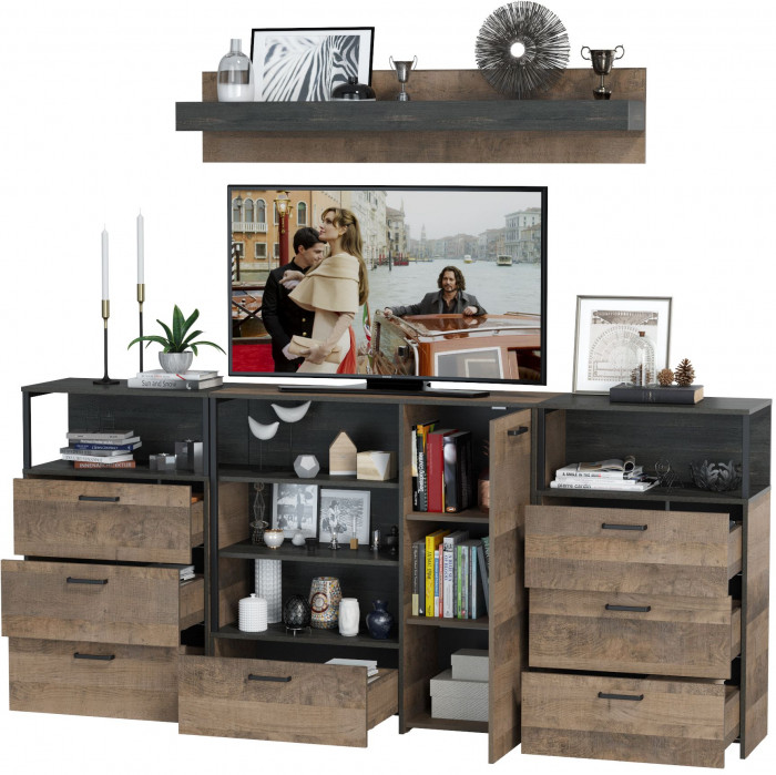 Трувор Гостиная 008, дуб гранж песочный/интра