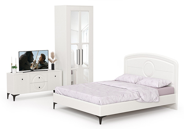 Валенсия Спальня № 41, ЛДСП белый шагрень/МДФ белый шагрень