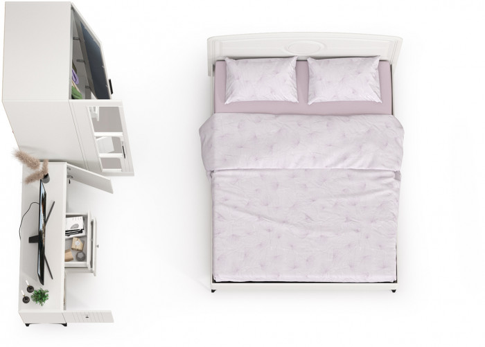 Валенсия Спальня № 41, ЛДСП белый шагрень/МДФ белый шагрень