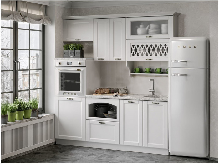 Кухня МДФ 2000 Милано Компоновка №3 (Шарли пинк)