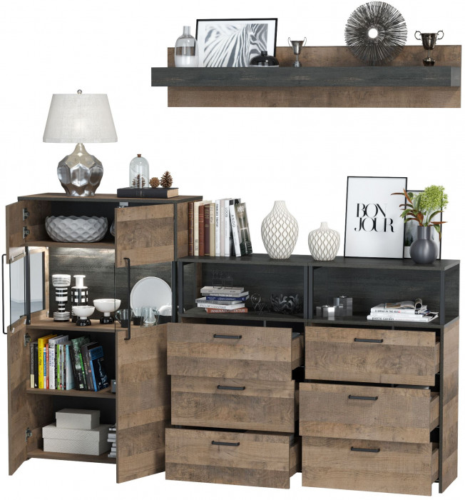 Трувор Гостиная 009, дуб гранж песочный/интра