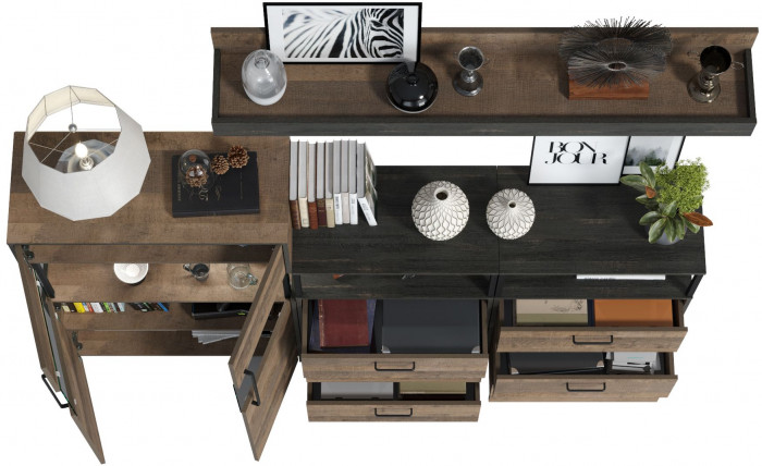 Трувор Гостиная 009, дуб гранж песочный/интра