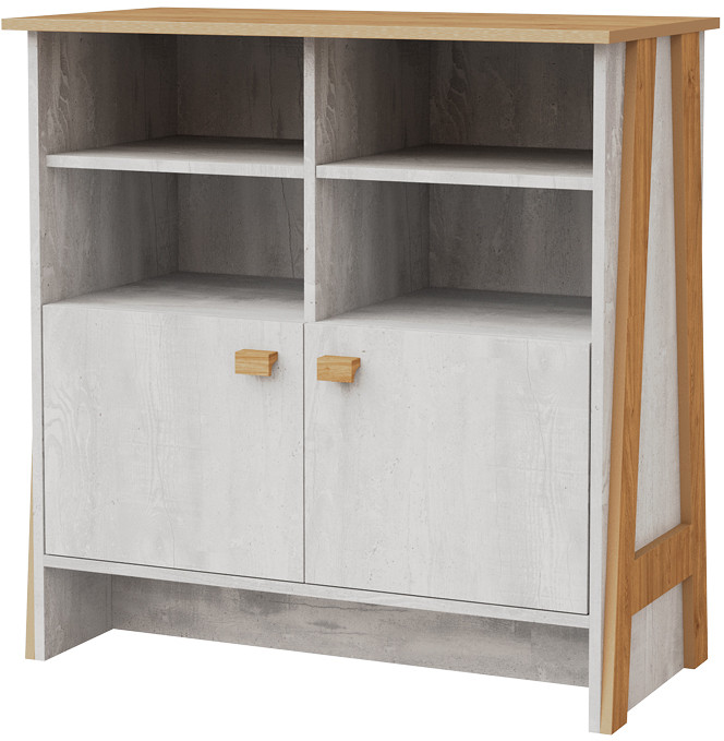 Модульная гостиная "Скандинавия", набор 2 - Бетон пайн светлый/Дуб наварра