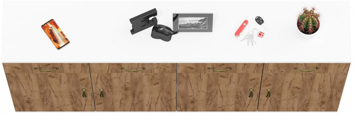 Лидер-8 Тумба МД 3.15 4 шт., белый шагрень/крафт золото