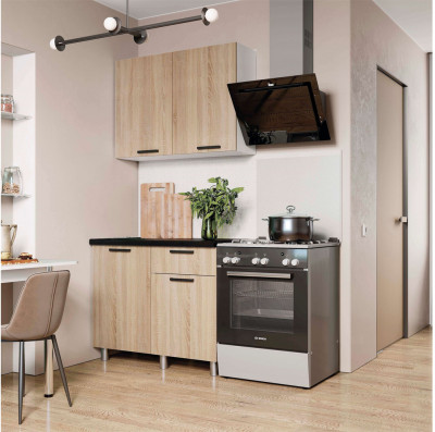 Кухня Ева, Дуб сонома, Черный янтарь