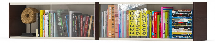 Две полки книжных С-МД-КН01, венге/дуб