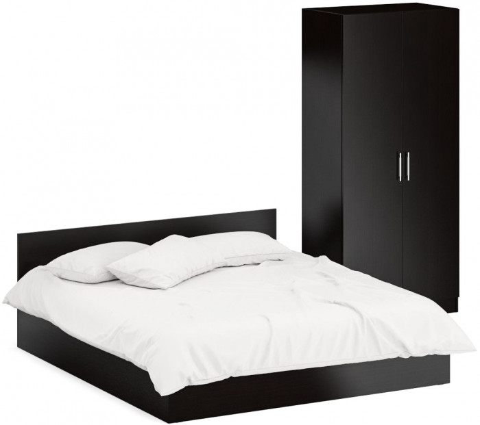 Кровать 1800 + Шкаф 2-х створчатый Стандарт, венге