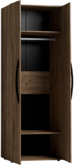 Шкаф для одежды с зеркалами Натуре 54, дуб табачный