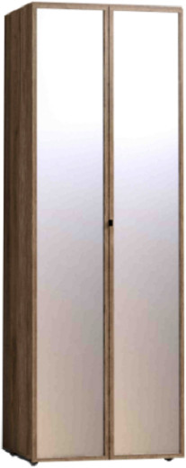 Шкаф для одежды с зеркалами Натуре 54, дуб табачный